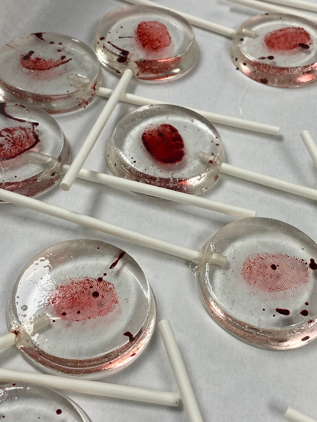 Blood Spatter & Fingerprint Lollipops