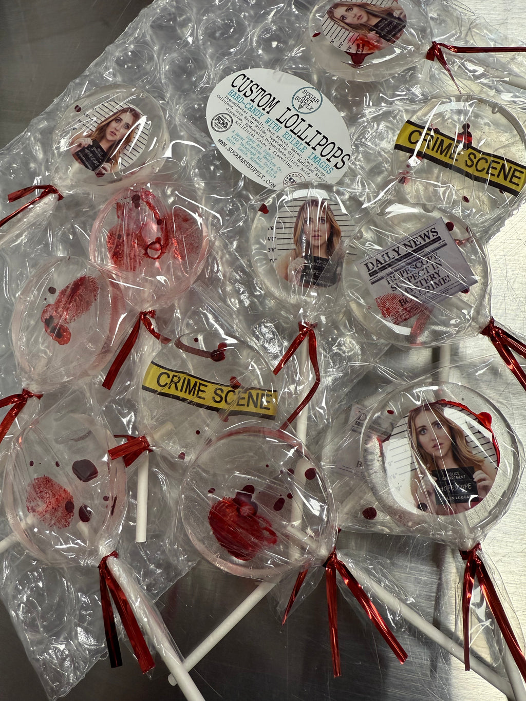 Personalized Mugshot & Newspaper Lollipops