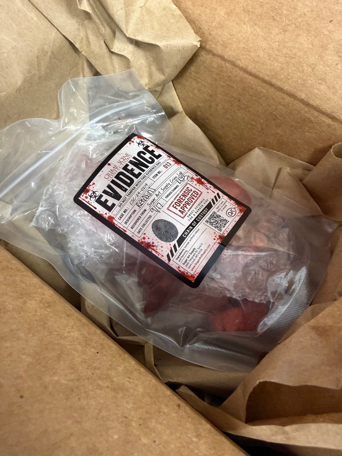 Realistic Candy Fingers in an Evidence Bag