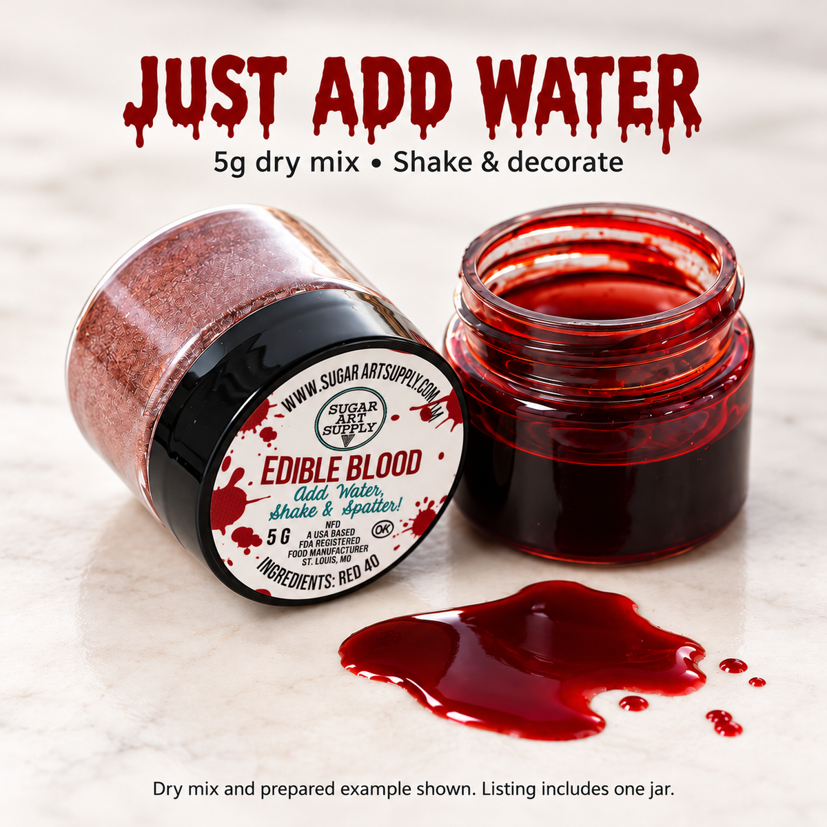 Realistic Edible Blood Mix – 5g Jar