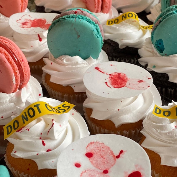 Bloody Fingerprint Cupcake Toppers — Set of 12