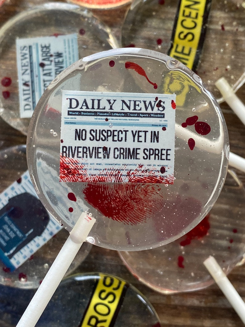 Personalized Mugshot & Newspaper Lollipops
